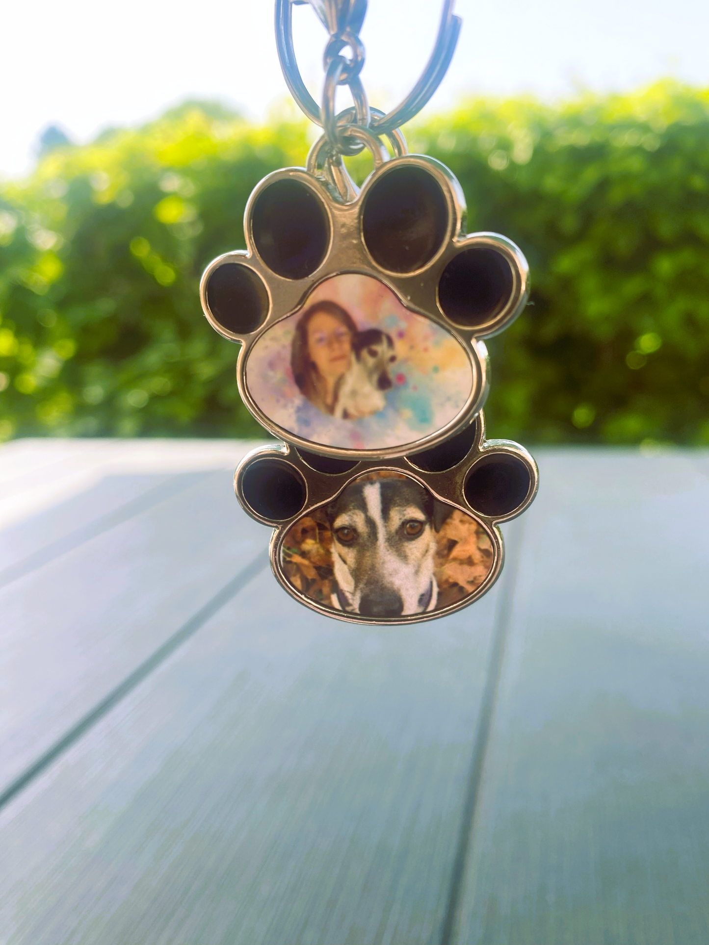 Porte-clés patte de chien personnalisé