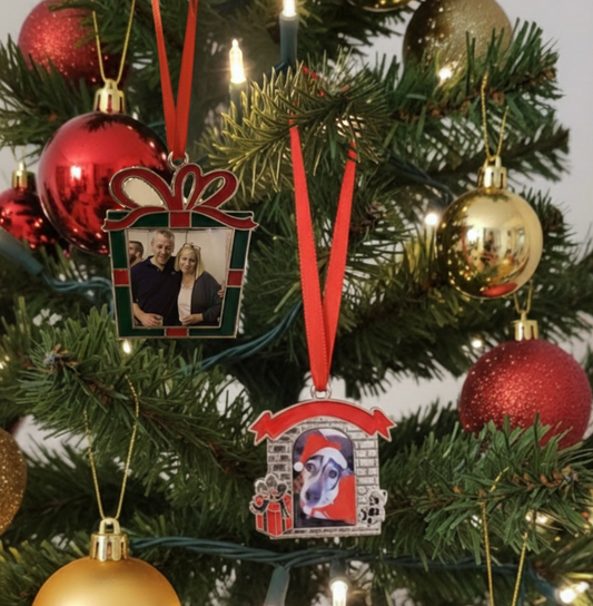 Décoration de Noël Personnalisée Cadre Photo Cheminée / Cadeau | Cadeau Famille - Souvenir Unique