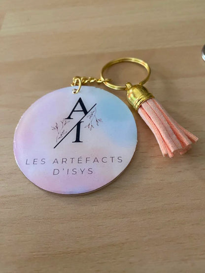 Porte-clés photo rond personnalisé